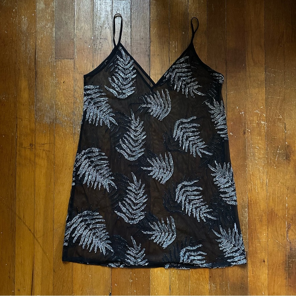 sheer sequin slip
